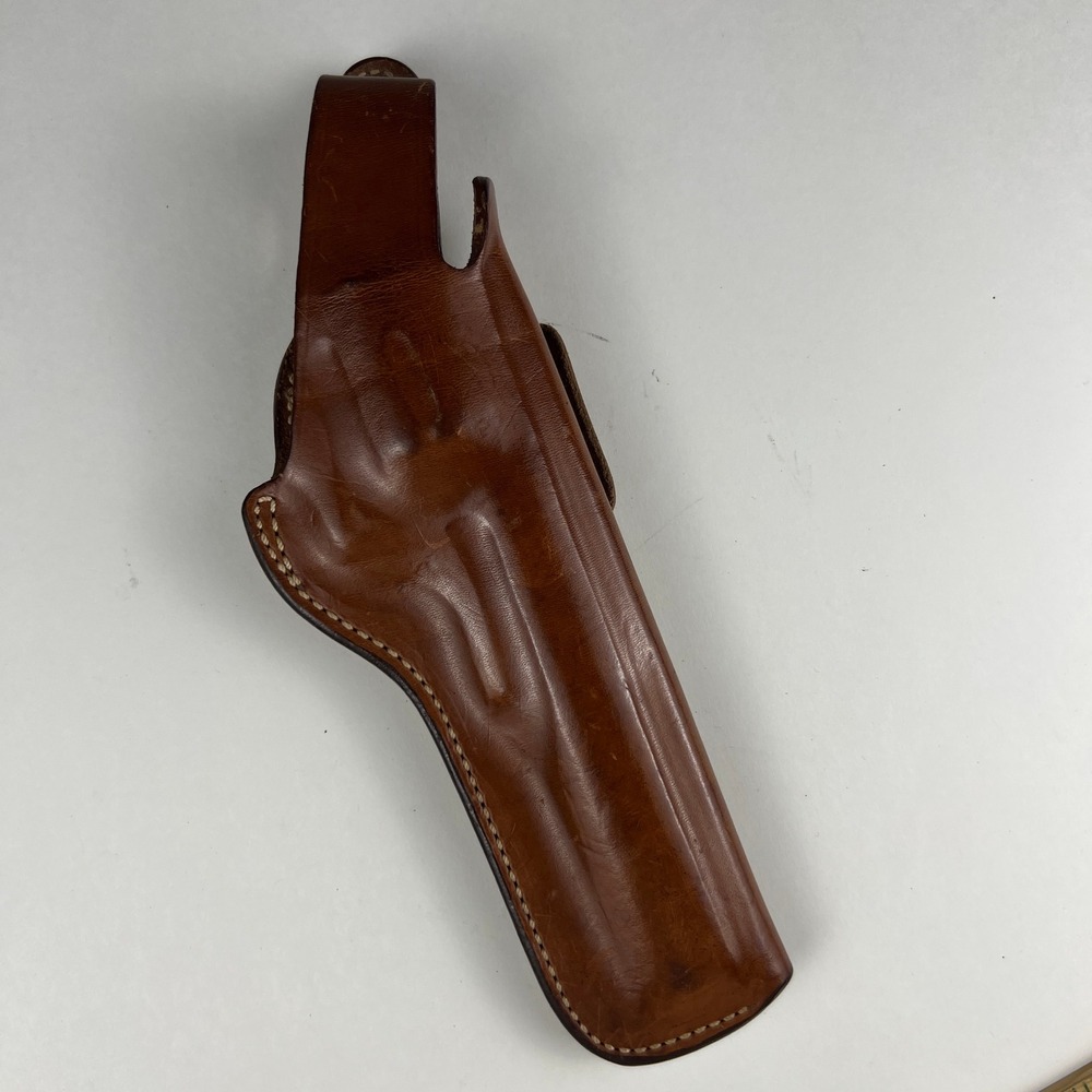 Bianchi Gunleather Holster 5BH S&W 38/357 Brown Leather Thumb Snap Vintage Carry